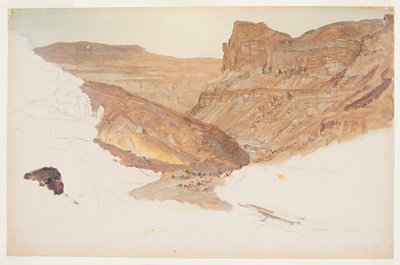 也门谷地的山涧，巴勒斯坦，1868年。 作者 弗雷德里克·埃德温·丘奇