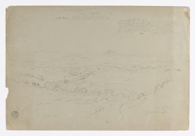 研究报告  普雷塞山风景。  素描。  风景。 作者 弗雷德里克·埃德温·丘奇