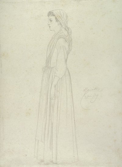 玛丽埃塔，卡普里，1859年（纸上石墨） 作者 弗雷德里克·莱顿