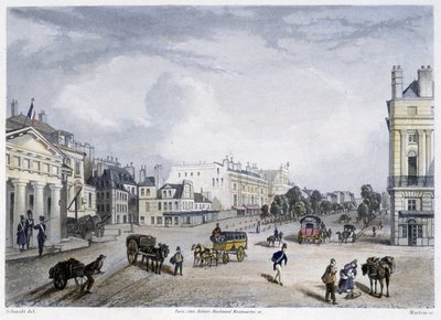 Boulevard du Temple - 马滕斯的《1832 年的巴黎》 作者 弗雷德里克·马滕斯