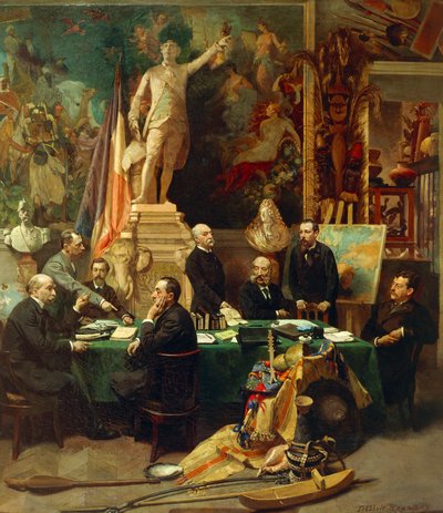 Jules Ferry 于 1892 年 11 月接待来自殖民地的代表，由 Frederic Regamey（1849-1925 年）作画。 法国 作者 弗雷德里克·雷加梅