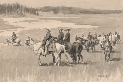 在水头上--伯格斯找到了一个福特，约1893年。 作者 弗雷德里克·雷明顿