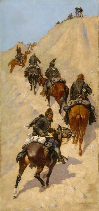 童子军攀登一座山，1891年 作者 弗雷德里克·雷明顿