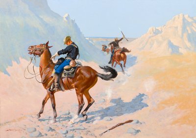 先遣部队》，或《军事牺牲》 《伏击》，1890年。 作者 弗雷德里克·雷明顿