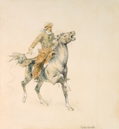The Cowboy，c.1897（纸上写着） 作者 弗雷德里克·雷明顿