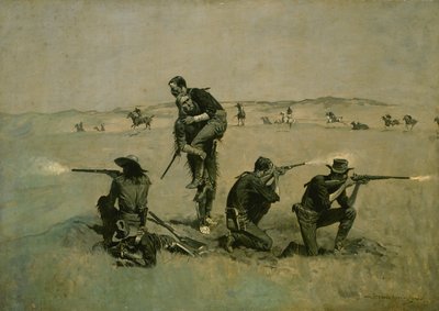 最后的立场（二十五对一）c.1896 作者 弗雷德里克·雷明顿