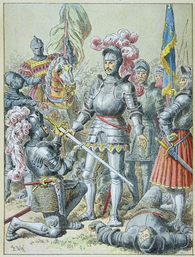 帕维亚之战：弗朗索瓦一世战败，于 1525 年将他的权力移交给骑士查尔斯·德·兰诺伊 (Charles de Lannoy) 作者 弗雷德里克·西奥多·利克斯