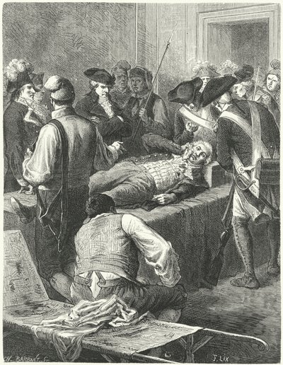 1794年在公共安全委员会受伤的马克西米利安·罗伯斯庇尔（Maximilianen Robespierre） 作者 弗雷德里克·西奥多·利克斯