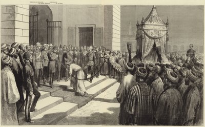 Khedive在开往麦加之前向开罗的圣地致敬 作者 Frederic Villiers