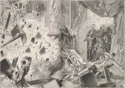 爆炸后的亚历山大二世皇帝，1880年2月17日晚上。 作者 弗雷德里克·德·哈嫩