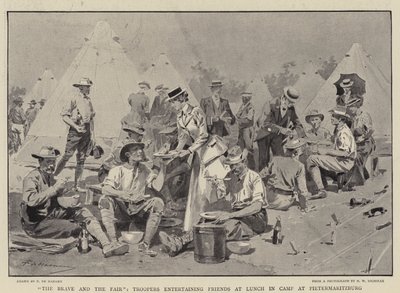 The Brave and the Fair，Troopers在Pietermaritzburg的营地午餐招待朋友 作者 弗雷德里克·德·哈嫩