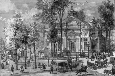 查尔斯-加尼埃（1825-1895）在巴黎建造 "马里尼全景 "剧院时的情景 作者 弗雷德里克·德·哈嫩