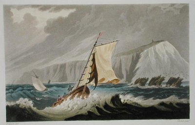 考斯，选自《怀特岛插图，彩色视图系列》，由P.罗伯茨雕刻，1846年出版（水印版）。 作者 弗雷德里克（后）卡尔弗特