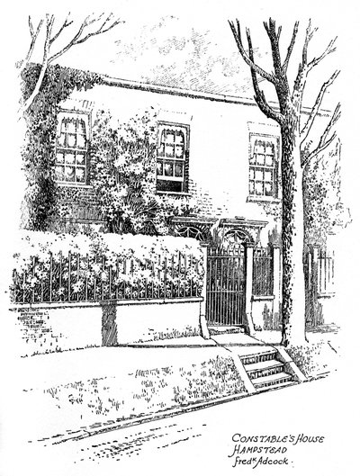 约翰·康斯特布尔斯（John Constables）住宅，汉普斯特德（Hampstead），伦敦，1912年 作者 弗雷德里克·阿科克（Frederick Adcock）