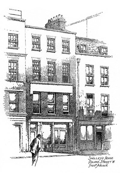 Percy Bysshe Shelleys房子，波兰街，威斯敏斯特自治市镇，伦敦，1912年。 作者 弗雷德里克·阿科克（Frederick Adcock）