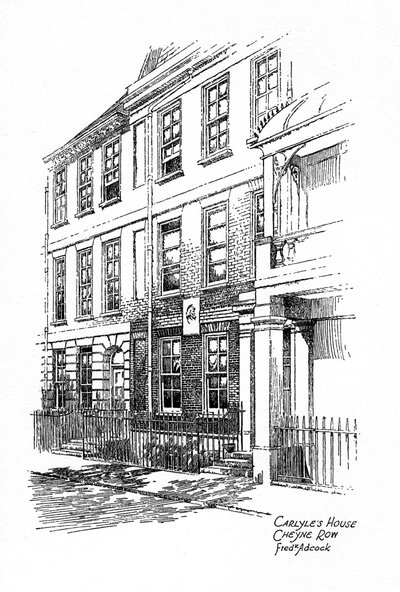 托马斯·卡莱尔斯（Thomas Carlyles）住所，伦敦切尔西Cheyne Row 24号，1912年。 作者 弗雷德里克·阿科克（Frederick Adcock）