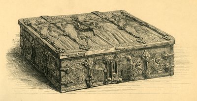 木质和皮革棺材，1350-1370年，1881年。 作者 弗雷德里克·阿尔伯特·斯洛科姆