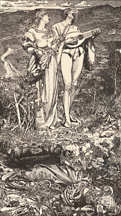 Amor Mundi.摘自克里斯蒂娜-罗塞蒂的诗集，约1850-1900年，1923年 作者 弗雷德里克·奥古斯都·桑迪斯