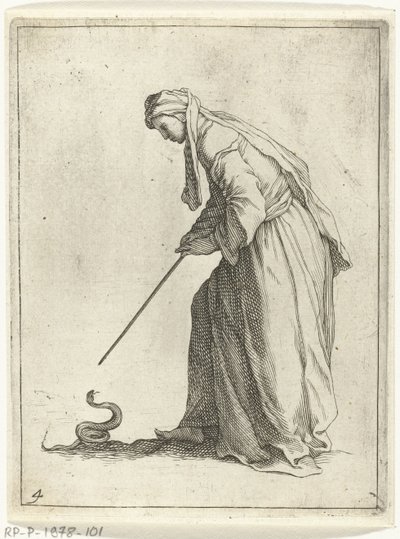 Vrouw met een slang 15 kleine figuren (series title) 作者 Frederick Bloemaert (可能)