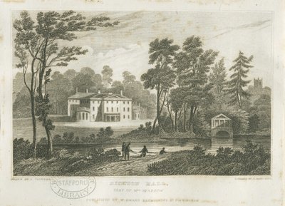 比什顿大厅：雕刻，nd [？c1830s] 作者 弗雷德里克·卡尔弗特（Frederick Calvert）