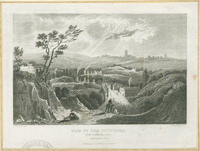 Burslem-陶器景观：雕刻，nd [c 1830s] 作者 弗雷德里克·卡尔弗特（Frederick Calvert）