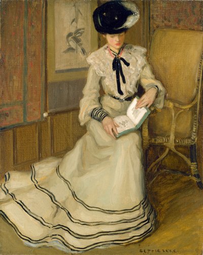 女孩读书，c.1903-04 作者 弗雷德里克·卡尔·弗里泽克