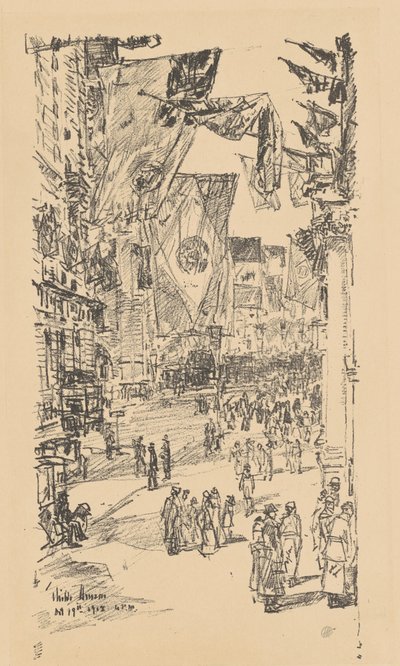盟军大道，1918年。 作者 弗雷德里克·柴尔德·哈萨姆