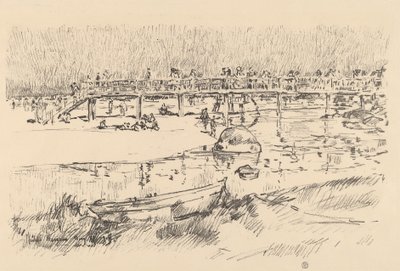 浴场，巴斯岩，约1918年。 作者 弗雷德里克·柴尔德·哈萨姆