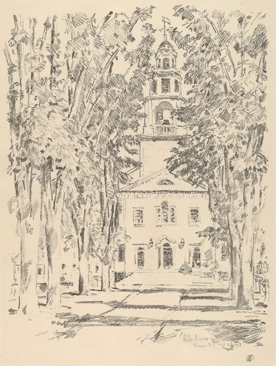 殖民地教堂，格洛斯特，1918年。 作者 弗雷德里克·柴尔德·哈萨姆