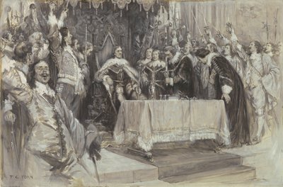 克伦威尔第二次就任护国公，1657 年 6 月 26 日，威斯敏斯特大厅 作者 弗雷德里克·科菲·约恩