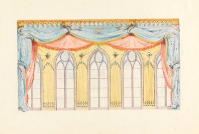 绘图，窗户装饰，可能用于布赖顿皇家音乐厅东墙，1820 年 作者 弗雷德里克·克莱斯