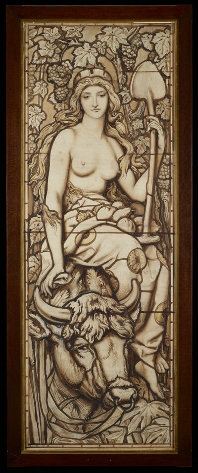 地球，来自四个元素系列，c.1888-89（笔和墨水在纸上用铅笔洗） 作者 弗雷德里克·史密斯