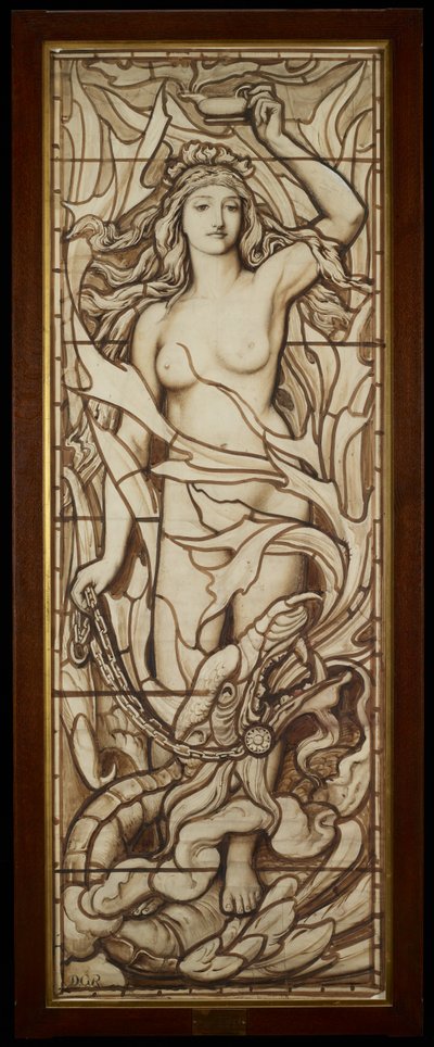 火，来自The Four Elements系列，c.1888-89（笔和墨水在纸上用铅笔洗） 作者 弗雷德里克·史密斯