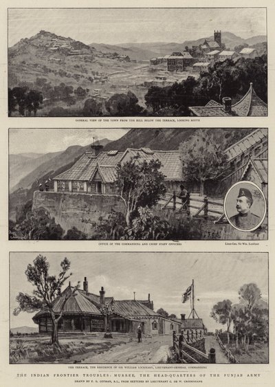印度边境问题，穆里，旁遮普军队的总部 作者 Frederick George Cotman