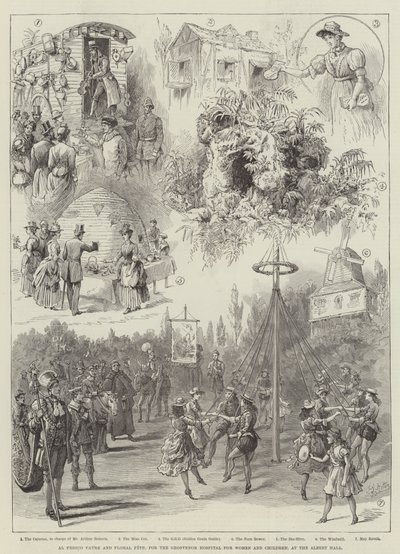 Al Fresco Fayre和Floral Fete，位于阿尔伯特音乐厅的Grosvenor妇女和儿童医院 作者 弗雷德里克·乔治·基顿
