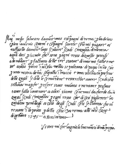 Michelangelo Buonarroti的信，1545年，1865年。 作者 弗雷德里克·乔治·内瑟克里夫特