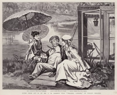 英国演员 Irene Vanbrugh、John Lawrence Toole 和 Mary Ansell 在伦敦 Toole