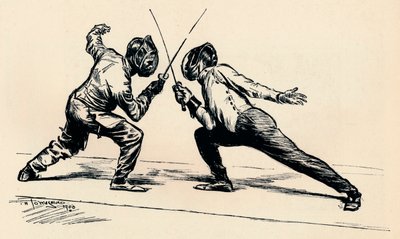击剑者，1900年 作者 弗雷德里克·亨利·汤森