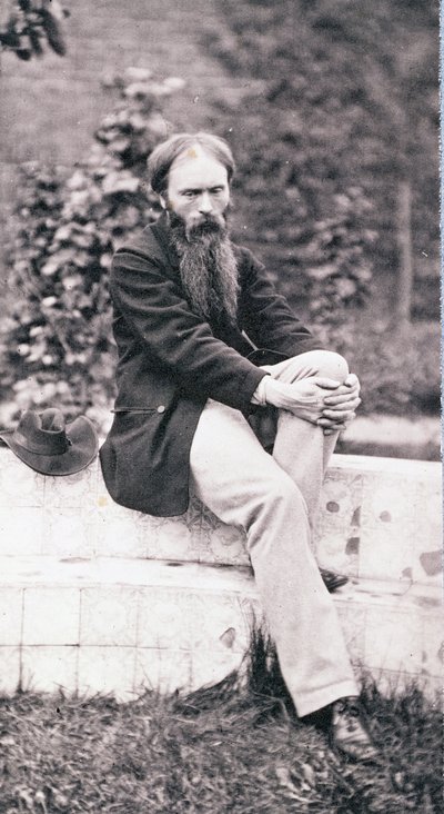 Edward Burne-Jones爵士的肖像（1833-98）（棕褐色照片） 作者 弗雷德里克·霍利尔