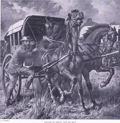 Steyn和De Wit的逃脱，比勒陀利亚之后的插图：游击战争，1902年 作者 弗雷德里克·贾德·沃