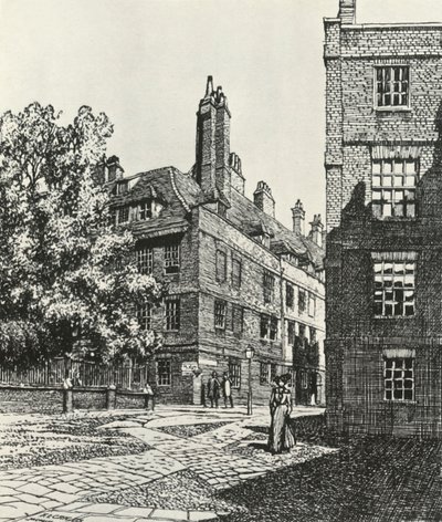 1903年，伦敦市的克利福德旅馆（Cliffords Inn），1903年，1934年。 作者 弗雷德里克·兰瑟（Frederick Landseer）莫尔·格里格斯（Maur Griggs）