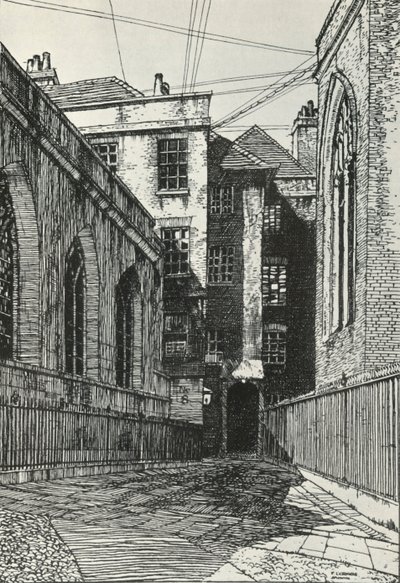 伦敦市克利福德旅馆（Cliffords Inn）大厅南侧，c1903，1934年。 作者 弗雷德里克·兰瑟（Frederick Landseer）莫尔·格里格斯（Maur Griggs）