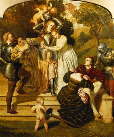 Britomart Unarming，约1855年 作者 弗雷德里克·理查德·皮克斯吉尔