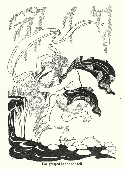 她倒下时，潘抓住了她（石版画） 作者 弗雷德里克·理查森