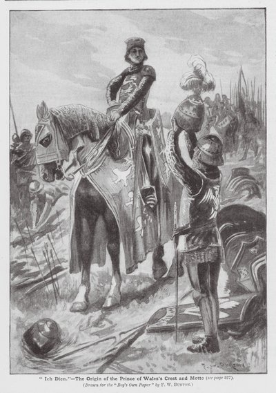 "Ich Dien"，威尔士亲王徽章和座右铭的由来（石印版） 作者 弗雷德里克·威廉（后）伯顿