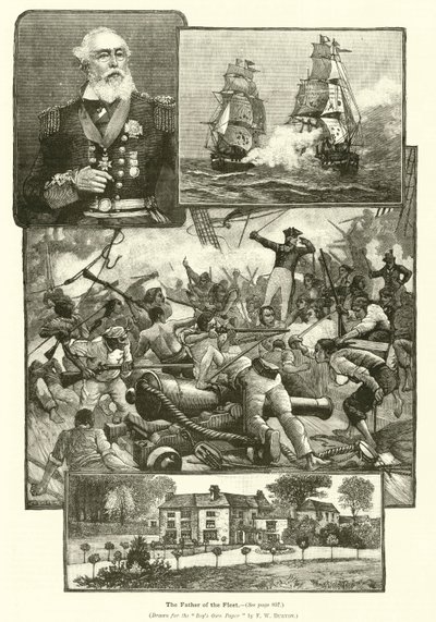 舰队之父，海军上将普罗沃-沃利斯爵士（雕刻）。 作者 弗雷德里克·威廉·伯顿