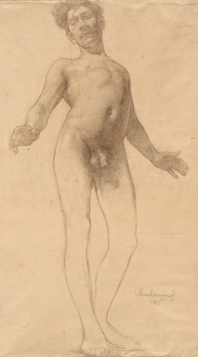 站立的男性裸体，1885年。 作者 Frederick William MacMonnies