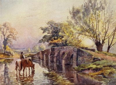 Hampton-in-Arden，Packhorse Bridge 作者 弗雷德里克·威廉·牛顿·怀特黑德