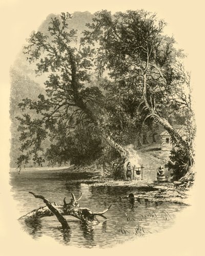 萨斯奎汉纳河的北支，在Hunlocks"，1874年。   作者 弗雷德里克·威廉·夸特利