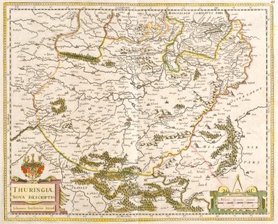 Map of Thuringia (Germany) (etching 作者 弗雷德里克·德·威特